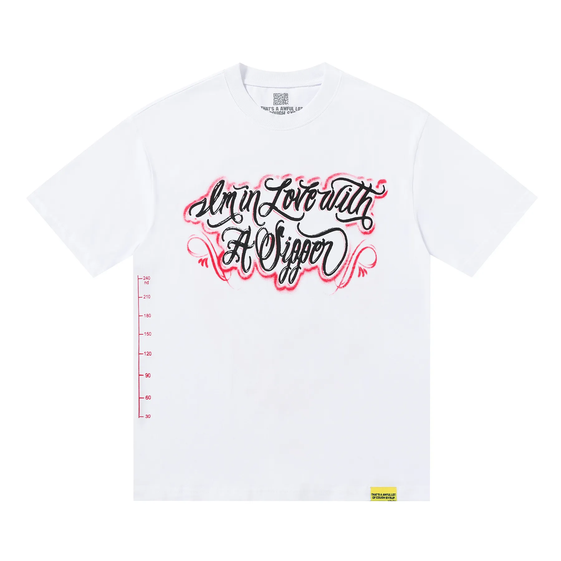 #White | THAT'S A AWFUL LOT OF COUGH SYRUP In Stock Real shot American simple trendy brand loose casual T-shirt Fabric (fabric): 32 counts Weight combed double yarn pure cotton Sizes (size): S-M L X L Color (colour): White